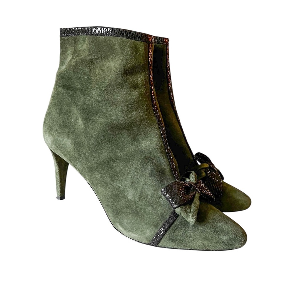 Karl Lagerfeld Paris Mona Bow Army Green Bootie